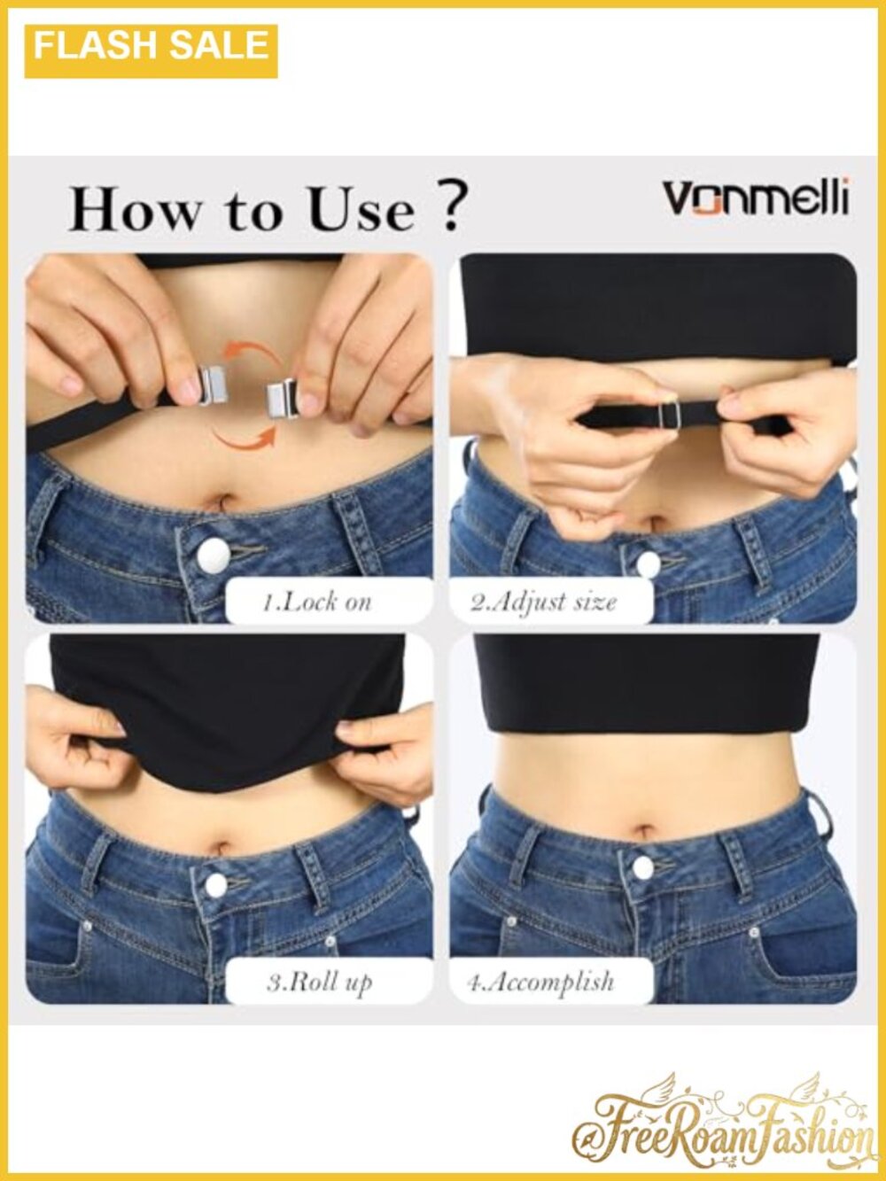 No Show Invisible Elastic Belt Thin Waist Belt for Women Jeans - Picture 2 of 6